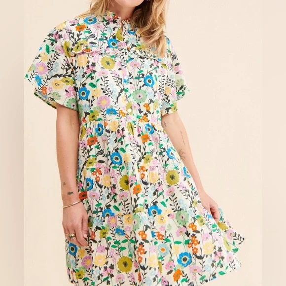 Vibeka Ruffle Mini Dress Ro’s Garden - Picture 1 of 4